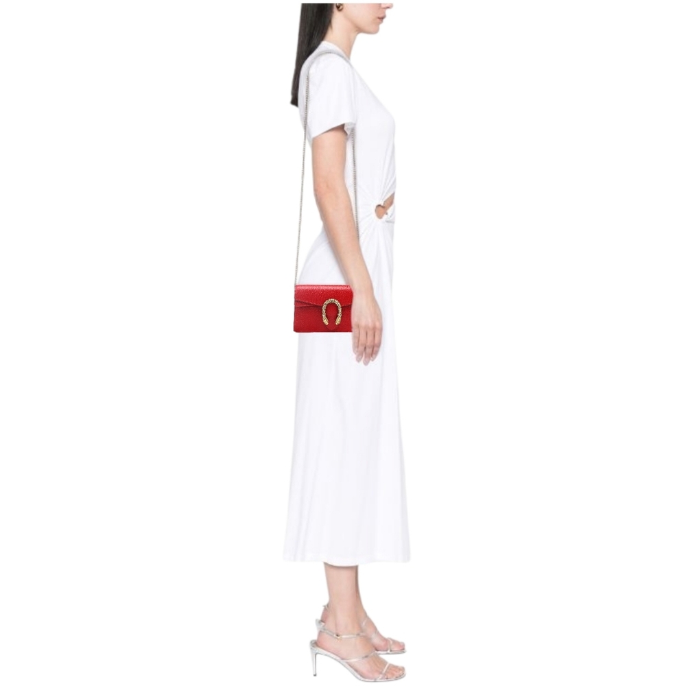 BNIB!!! Rare!!! Gucci Calfskin Super Mini Dionysus Shoulder Bag Hibiscus Red - Picture 2 of 16